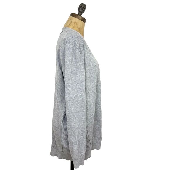 LOVE ELLIE Stitch Fix Open Long Cardigan L Soft Ribbed Gray Lightweight NEW B17 - Picture 2 of 5
